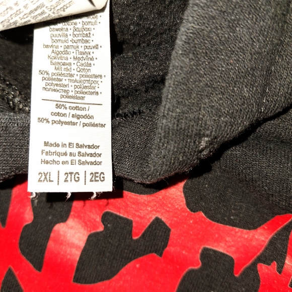 Black Hoodie with Cartoon Dog and Red Text - Picture 2 of 2